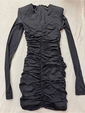 Saint Laurent Draped Black V-Neck Top – Small
